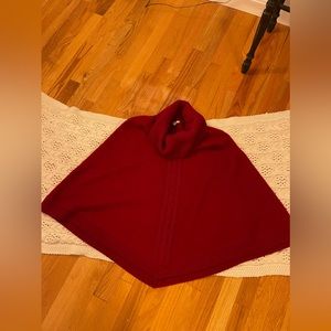 Talbots Red Poncho - 100% wool - Size S/M